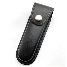 DEKEENSTAR 5" Folding Pocket Knife Sheath EDC Knife Case, Portable Pouch Knife Leather Holster with Snap Closure and Belt Loop, Accessory for Outdoor Climbing, Camping, Cycling and Hiking, Brown