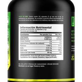 Café Verde Puro 90 Cápsulas. Ingredientes naturales. Green Coffee B Life.