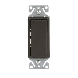 EATON 7501RB-K-L Wiring Decorator Switch, 120/277 Vac, 15 A, 1 Pole, 5.833 In L X 3.85 In W X 1.83 In D