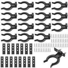 Pack of 15 Kitchen Plinth Mounting Clips, Kitchen Base Clips with 45 Screws, Robust Skirting Board Holders for Kitchen Plinths, Kickboard Mounting Clips for 32-42 mm Kitchen Feet