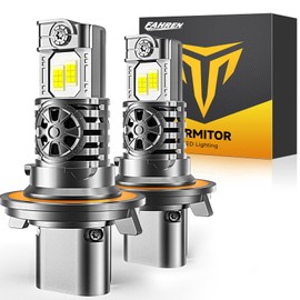 Termitor Latest H13/9008 Light Bulbs Hi/Low Beam, 50000LM Super Brighter, 70000+ Hours Long Service Life, 6500K Cool White, Real 1:1 Halogen Mini Size, Plug N Play, Pack of 2