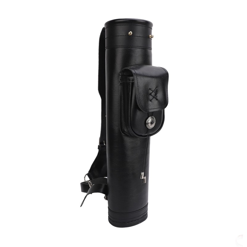 Archery Arrow Quiver Cowhide Leather Arrows Holder Bag Shoulder Back