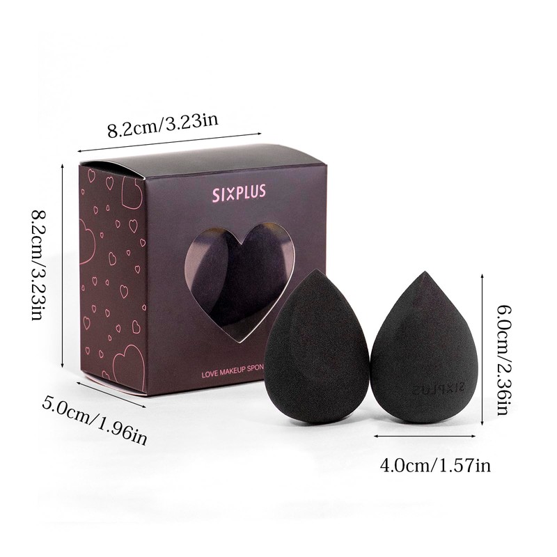 SIXPLUS Multifunctional Makeup Sponge Puff, Teardrop Shape, Diagonally Cut Flat