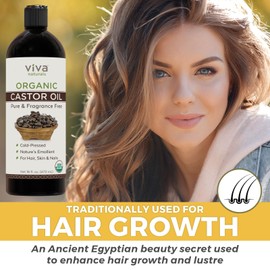 Viva Naturals Organic Cold Pressed Castor Oil 16 Fl Oz Hair Growth Serum Beauty Kit