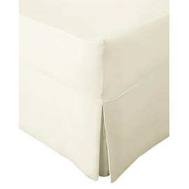 R&Z Extra Deep 100% Egyptian Cotton 200 Thread Count Fitted Valance Sheet Pleated (Cream, Super King)