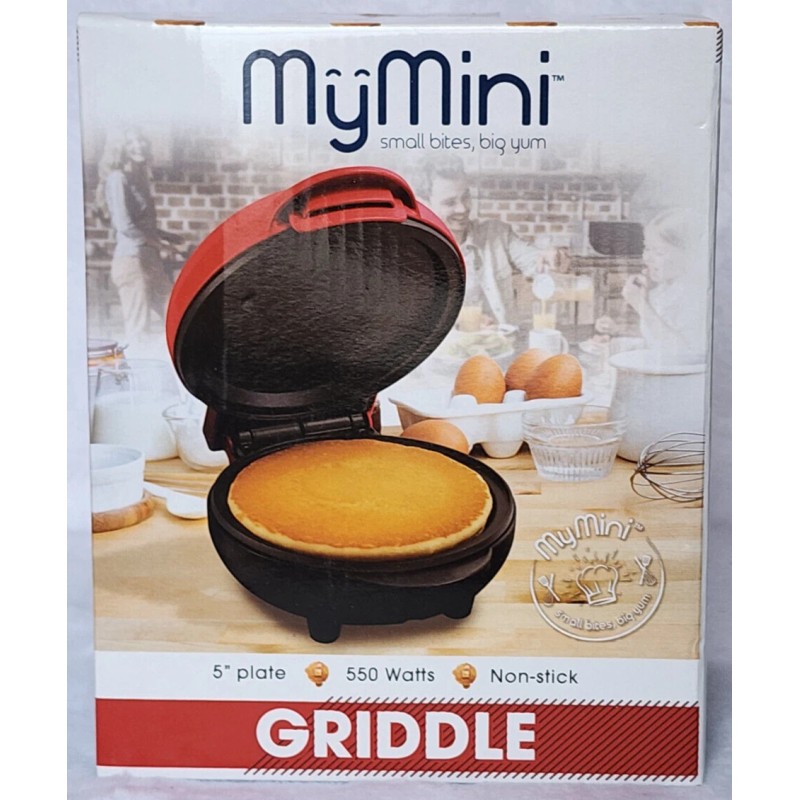 Nostalgia MyMini Griddle 5" Non-Stick Cooking Surface MGD5RD BRAND NEW SEALED