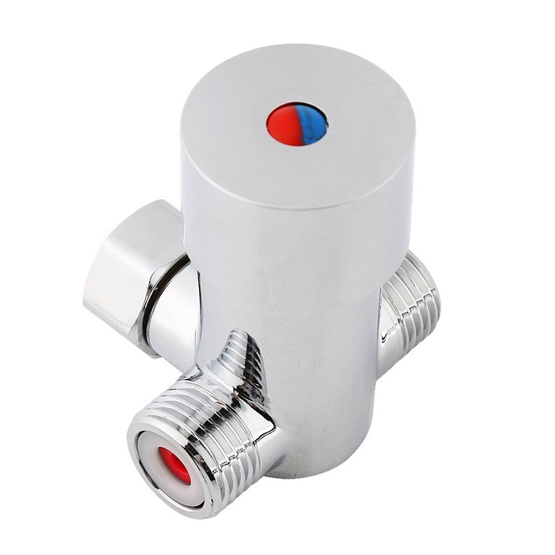 Water Mixing Valve,G1/2 Hot Cold Water Mixing Valve Thermostatic Mixer