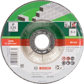 Bosch Home and Garden DIY Trennscheibe Stein (für Winkelschleifer, 5 Stück, Ø 125 mm, gekröpft, C 30 S BF)