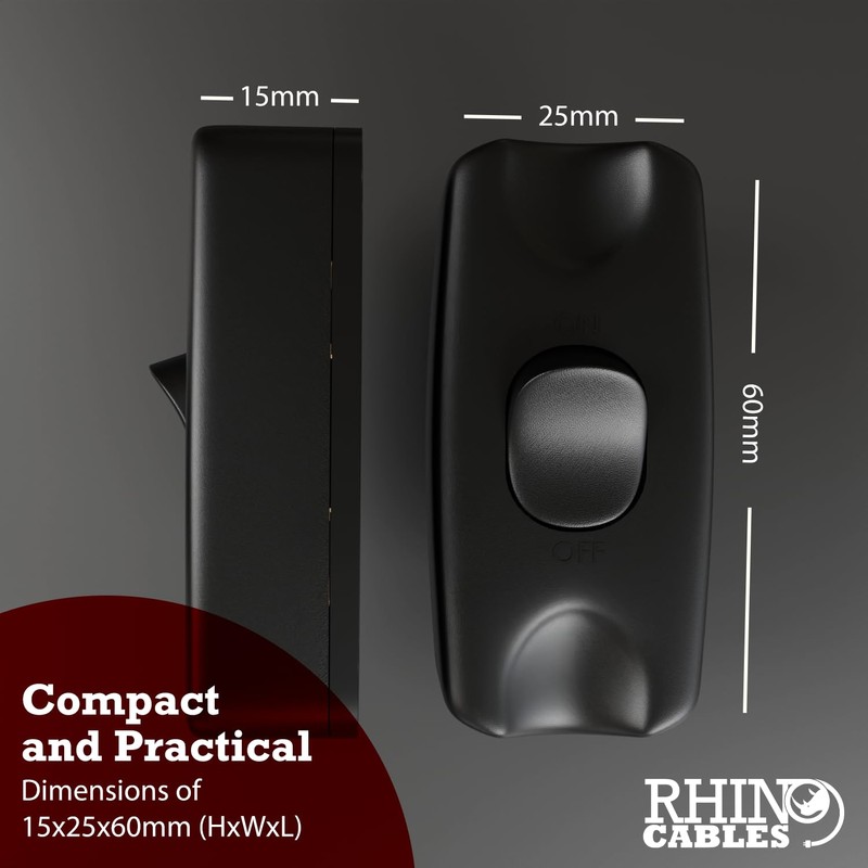 rhinocables - In-Line Rocker Switch | 2 Amp for Lighting