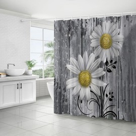 FAIRYGATE B8717 Bathroom Curtains, Window Shower Curtain, Shower Curtain, Polyester Fabric Bathroom Decoration Set with Hooks, 180 x 180 cm, Multicoloured Shower Curtains, Bath Curtain