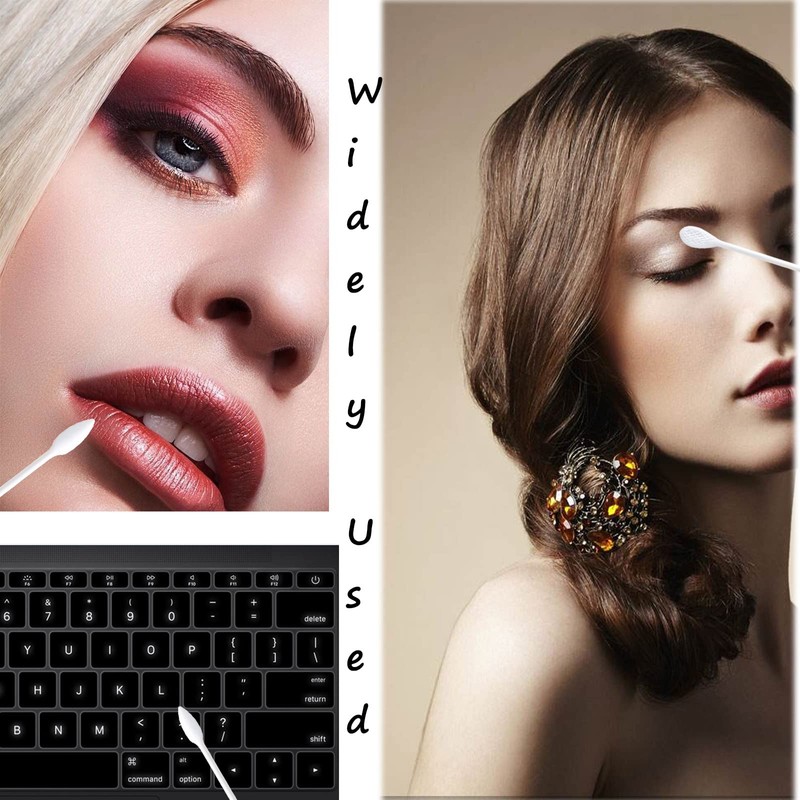 Precision Makeup Cotton Swabs, Double-Ended XL Cotton Buds with Pointed