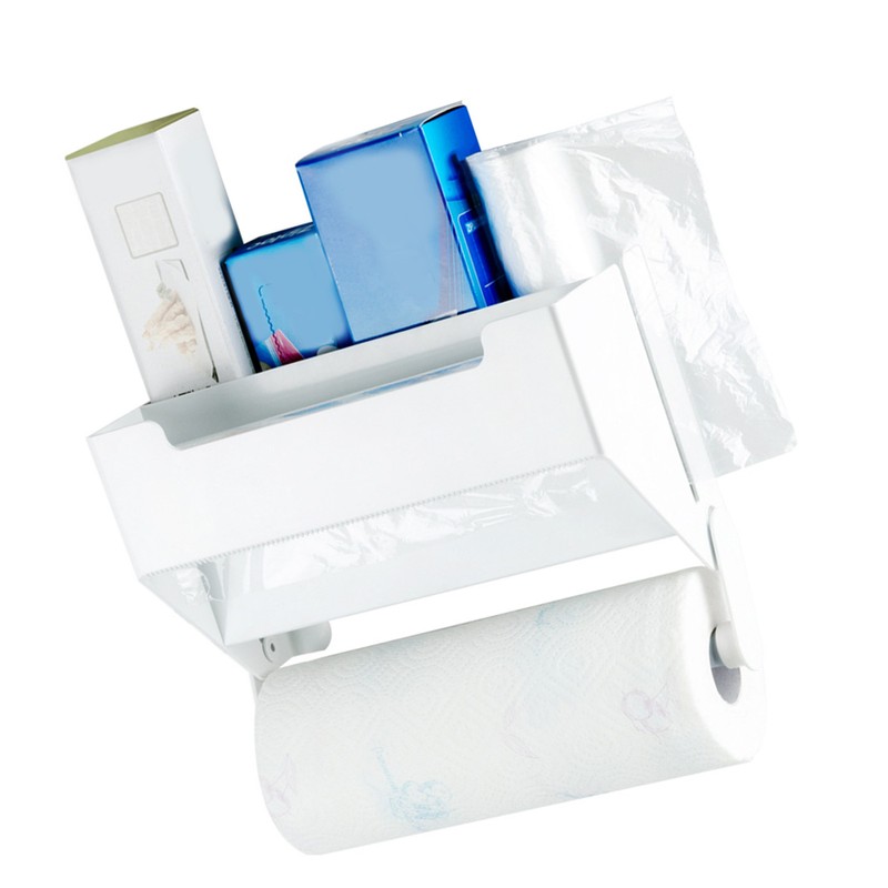 Paper Towel Holder with Shelf Plastic Wall Mounted Paper Towel