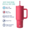 40oz Stainless Steel Handle Tumbler with Triple Insulation & Copper