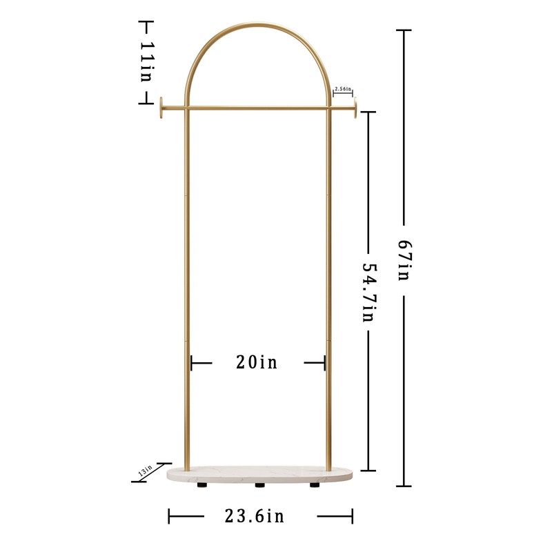 KADIGANG Gold Clothing Rack, Modern Clothes Rack with Shelf, Heavy