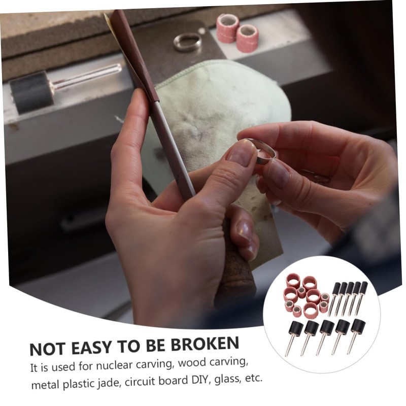 FOMIYES 20pcs Sandpaper Ring Sanding Head for Tool Mesh Polishing