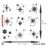 Sparkling Stars Stencil, 11.5 x 11.5 cm (S) - Shiny