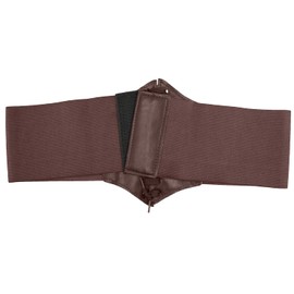 HANERDUN Women's Elastic Corset, Lacing Belt, Retro Belt, Tied Waspie Belt, Waist Belt, brown