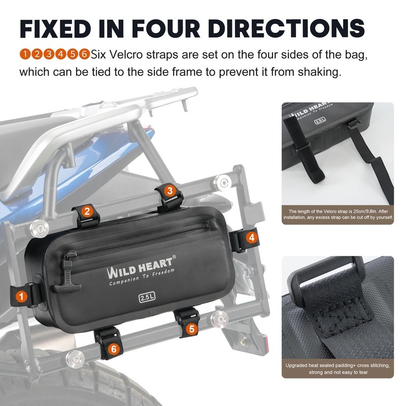 WILD HEART Motorcycle Side Tool Bag Fully Waterproof Hanging Bag
