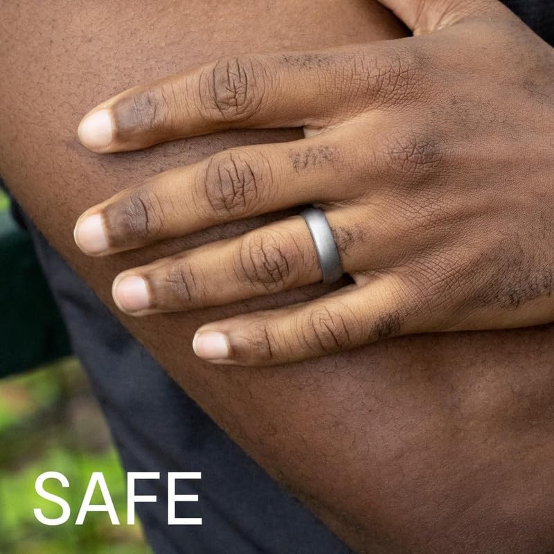 ROQ Silicone Rubber Wedding Ring for Men, Comfort Fit, Men's
