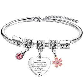 MADHAHEFU Granddaughter Gifts Granddaughter Bracelet Christmas Birthday Gifts For Granddaughter From Nanny Grandad