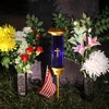 MANTENSING Solar lights for cemetery,Solar cross cemetery grave,Cemetery candle holder