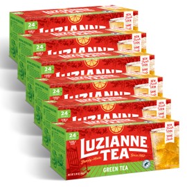 Luzianne Green Tea Bags, Family Size, 24ct Box (Pack of 6)