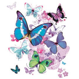 Traditional Female Wrapping Paper & 1 Sheet & Matching Gift Tag - Butterflies