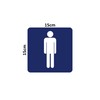 GOOD STUFF Blue Square Bathroom Sign with White Icon, Cute