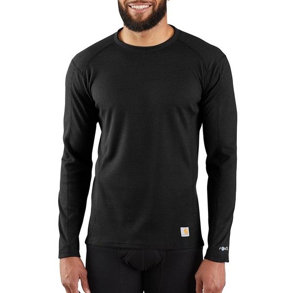 Carhartt Men's Base Force Midweight Classic Crew, Black, X-Large