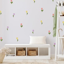 Teddylabels - Tulips Flowers Decals - Easy-to-Apply & Removable Wall Stickers: Transform Your Toddlers Bedroom with Durable, Vibrant Peel-and-Stick Wall Decor – Stickers for Kids