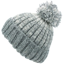 LOUDelephant Wool Knitted Beanie Hat with Bobble -