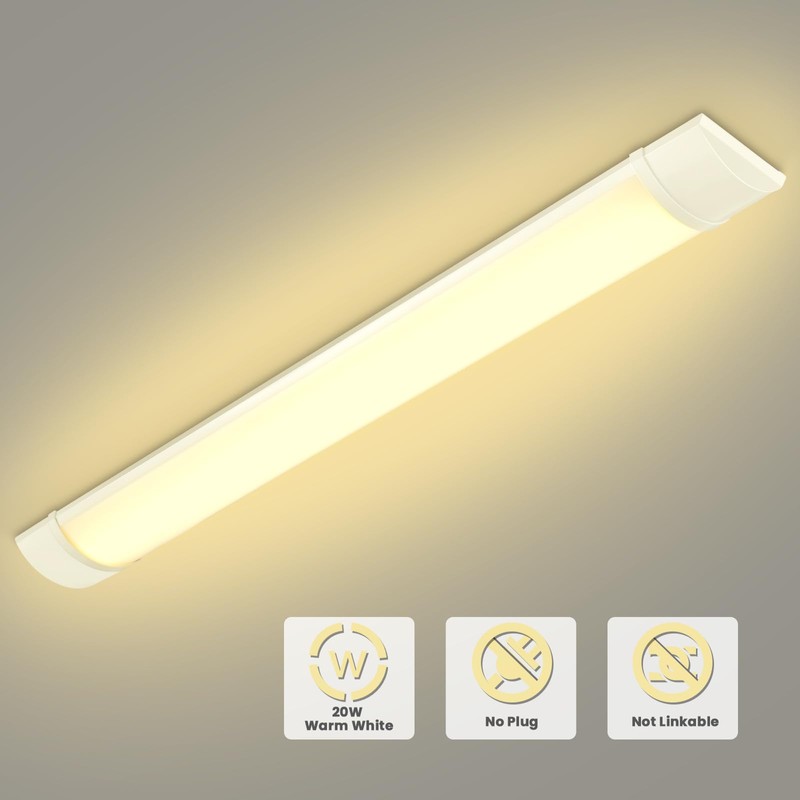 Litglobe 2FT LED Shop Lights, 20W Tube Light Fixture, 2FT