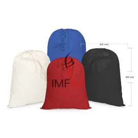 IMFAA Large(40x50) Drawstring Laundry Sack, Stocking, Storage, Muslin 100% Cotton Shopping Bags. (Pack-10, Red)