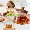 ANSQU Honey Pot, Airtight Glass Honey Jar with Dipper Stick