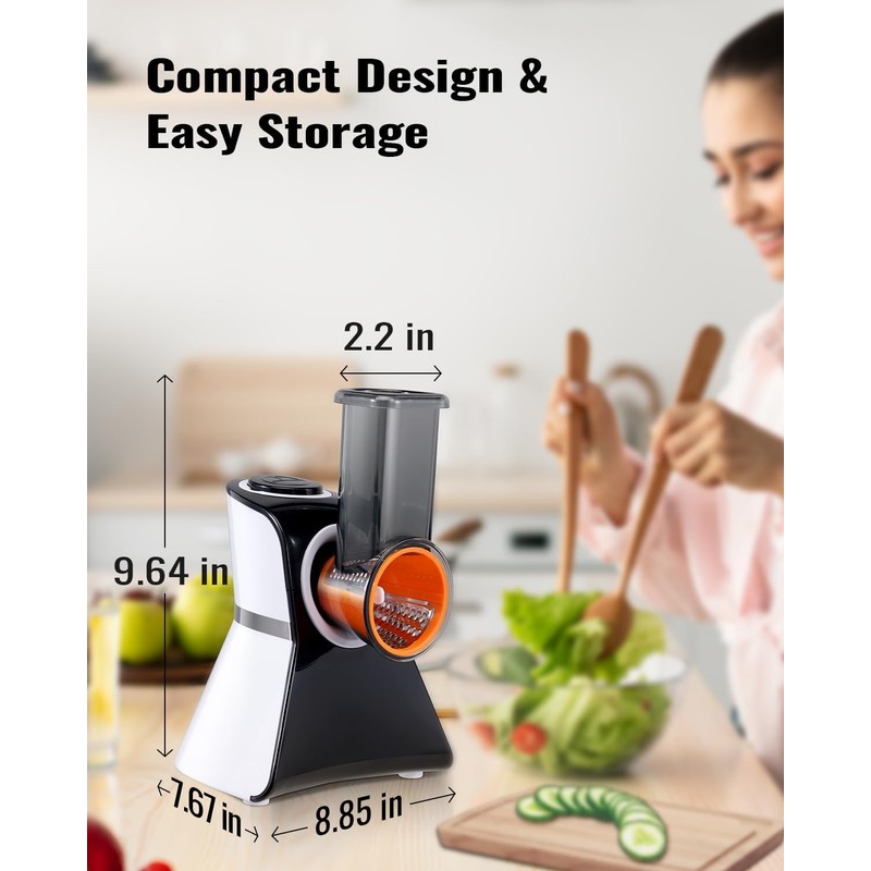 Electric Cheese Grater Salad Shooter,5-In-1 Electric Slicer For Home Kitchen,One-Touch