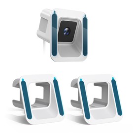 MSAFF Window Mount for Wyze Cam V3/V3 Pro/V4, Angle Tilt (Up/Down/Left/Right), No Screws, No Reflections, Glass Windows/Doors Bracket Holder - White (2pcs in 1 Pack)