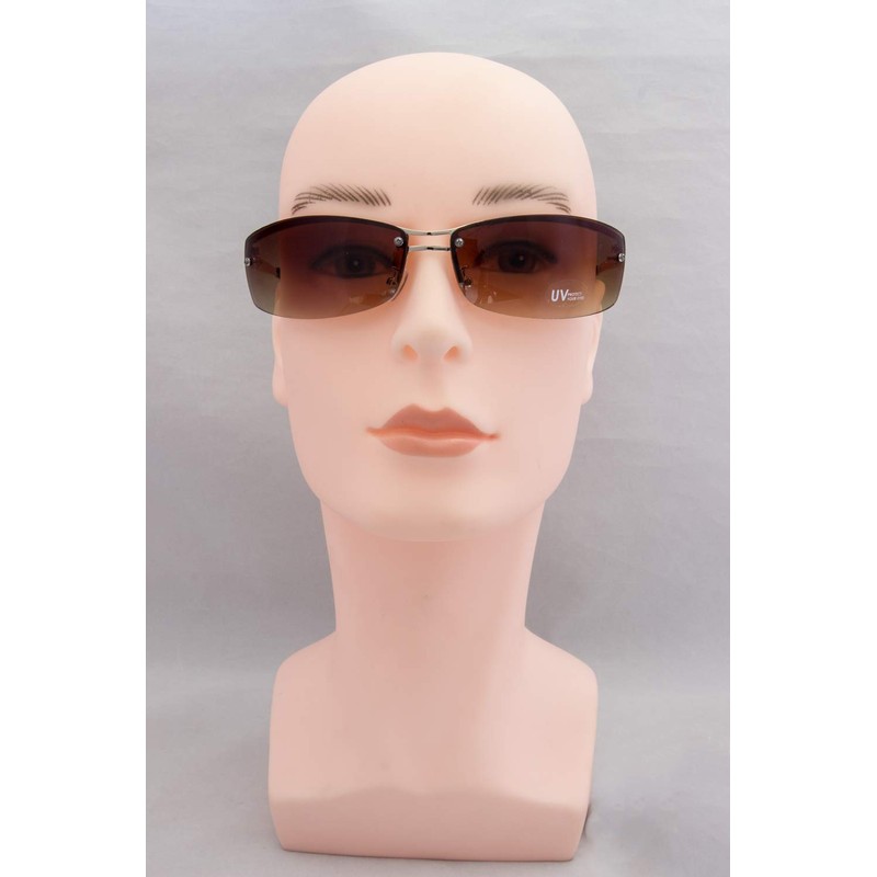 Mukojima PY1219-2 MYS Sunglasses, Square Type, Brown x Silver, Gradient