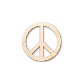 Unfinished Wood Peace Sign Symbol Shape - Craft - up to 24" DIY 10" / 1/8"