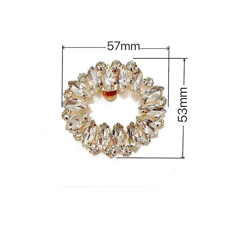 TRIXES 1 Pair Oval Rhinestone Shoe Clips - Elegant Clip