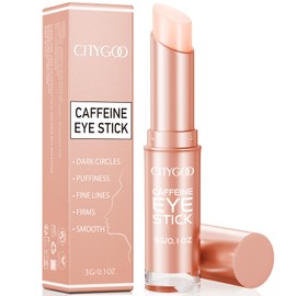 CITYGOO Caffeine Eye Cream Stick: Anti-Aging Firming & Moisturizing Balm for Dark Circles Puffiness & Eye Bags - Travel-friendly for Women (Pink)