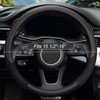 KAFEEK 16 inch Steering Wheel Cover, Black Microfiber Leather Viscose,
