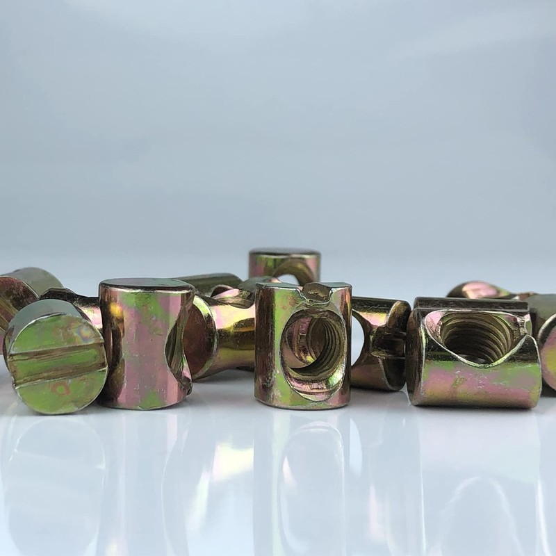 10 PCS Metric M8x11.5mmx14.5mm Barrel Nuts,for M8-1.25 Bolts Cross Dowels