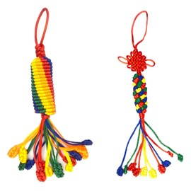 Large Traditional Handwoven Chinese Knot Pendant,Auspicious Knot Car & Home Decor - Handwoven Vajra &Pineapple Blessing Charm for Protection, Wealth & Good Fortune, Traditional Cultural Gift.