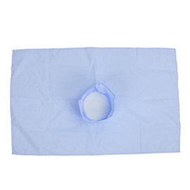 Massage Table Sheet Cotton Washable Comfortable Massage Bed Cover with Face Hole for Salon Spa Light Blue 80x50cm