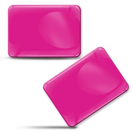 SkinoEu 2 x Aufkleber 3D Gel Silikon Stickers Autoaufkleber Auto Motorrad Fahrrad Helm Laptop Abzeichen Rosa SP 10 P