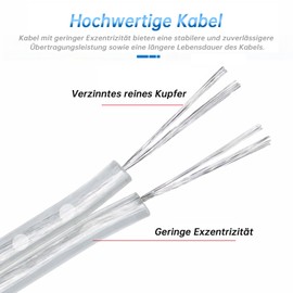 15 m 28AWG PVC Cable Transparent 2 Core Lights Cable Transparent Electric Cable 2 Core Electric Wire Outer Diameter 1.6 x 3.2 mm for Small Electrical Devices