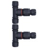 2Pcs 3 Way Junction Box Waterproof T Shape Cord Connector