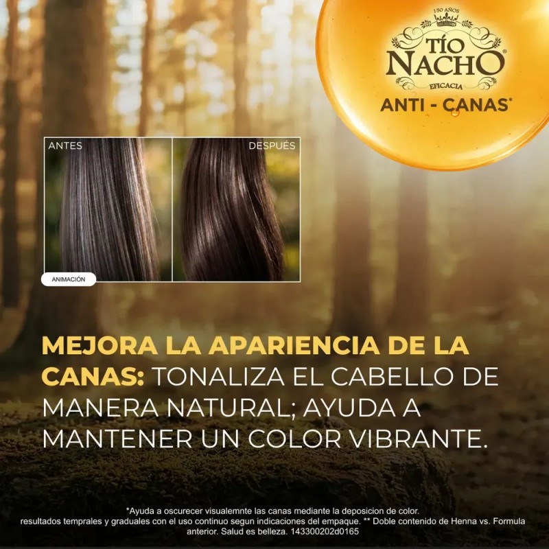 Tío Nacho Henna Egipcia Fórmula Avanzada Anti-canas, 950ml