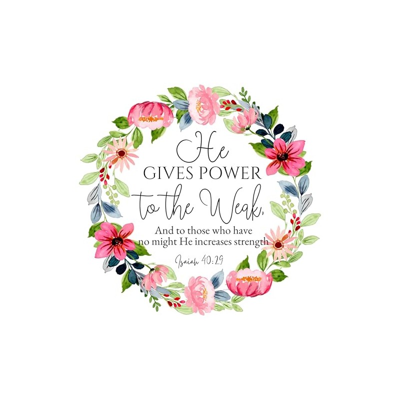 Fabric Panel 8"x8" Isaiah 40:29 Faith Scripture 100% Cotton Quilting