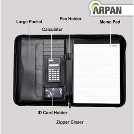 A4 File Folder for Personal, Executive, Professionals,Folio Writing Pad Business Presentation Folder Portfolio - Blue
